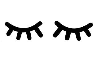 JINTORA Uksellingsuppliers - Adesivi da parete a forma di occhi chiusi, in vinile, per la stanza dei bambini, 6 x 10 cm