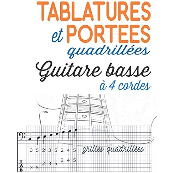 Tablature De Basse: Papier Tab Vierge De Basse 4 Cordes Pour Les