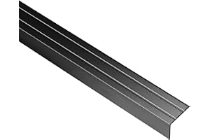 Gedotec Trappkantsprofil svart 25 x 20 x 1 000 mm självhäftande | Stegkantlist eloxerad aluminium, ribbad och halkfri, rostfri, bottenlist, ändlist, tillverkad i Tyskland