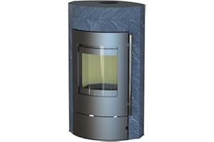 Thermia Ignis Mass Gussgrau Speckstein Automatik Kaminofen Speicherofen 150mm Abgasstutzen 7kw Holzfach massiv