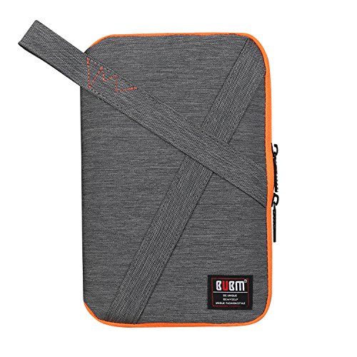 BUBM Organizer Tragetasche USB-Speicherstick Karte mit Großem Verstauen Bewahrungstasche für Elektronische Zubehöre Reise Organisasor Tasche mit Griff (Groß, Grau) - 2