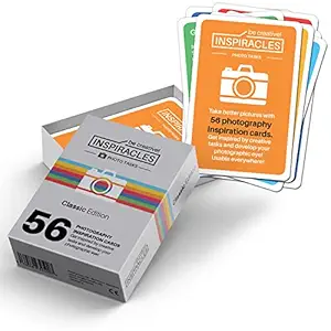 Photography Inspiration Cards, Camera Accessories - XL Card Deck, Photographer Gifts, DSLR Accessory, Photography Accessories, with Camera Cheat Sheet for All Cameras for Photography