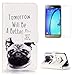 Produktbild CaseHome Compatible for Samsung Galaxy J3 2016/J310/J3 2015 Hülle Folio Schutzhülle Tasche PU Leder Wallet Magnetverschluss Standfunktion Slim Folio Etui Flip -Welpe (Tomorrow Will Be A Better Day)