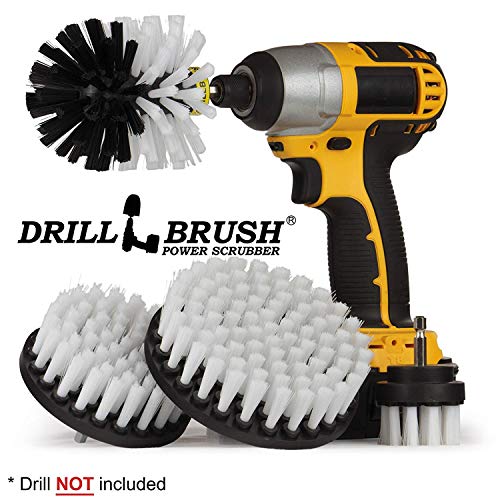 Automotive Soft White - Drill Brush - Leather Cleaner - Car Wash Kit - Car Cleaning Supplies - Wheel Cleaner Brush - Car Detailing Kit  Car Carpet - Interior, Vinyl, Upholstery, Fabric Seat Cleaner