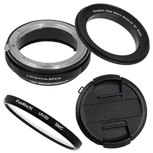 Fotodiox RB2A 55mm Macro Reverse Ring Kit w/ Nikon G & DX Lens Aperture Control, Lens Cap & 52mm UV Protector