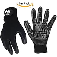 ANIMAL CARE SOLUTION Fellpflegehandschuh Hunde Bürste Katzenbürste Tierhaarentferner Fellbürste Grooming Massagehandschuh