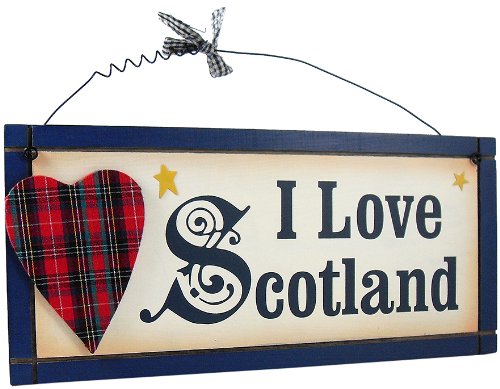 Preisvergleich Produktbild Heartwarmers Holz-Dekoschild I Love Scotland