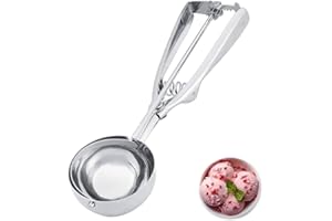 CAFOPGRILL Déclencheur à boule de crème glacée en acier inoxydable Découpeur de biscuits à gâteau de biscuits de 40 ou 60 mm avec déclencheur pour la cuisson de boulettes de viande à deux tailles(6CM)