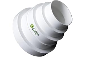 + CONTROL GARDEN CONTROL GARDEN Riduttore Estrattore Universale per Sistemi Ventilazione - Attacco Connettore per Condotti Ventilazione Aria - Diametro Ø 80 100 110 125 150 mm - Riduttore Tubo Bianco