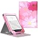 Produktbild Moko Kindle Paperwhite Hülle - Vertikal Flip Kunstleder Ständer Schutzhülle mit Auto Wake/Sleep für Amazon All-New Kindle Paperwhite (Alle Versionen für 2012, 2013, 2015 und 2016), Coreopsis