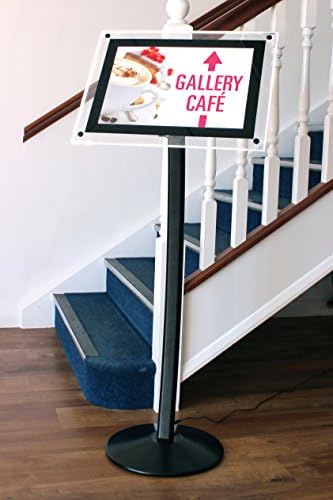 Halo Menustand- Freestanding LED Display for A3 Posters with Eye-catching. (Black)