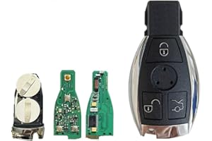 ONETOP1 3 botones Smart Car Key Carcasa Carcasa Carcasa Llave Mando a distancia Punto para Mercedes Benz A C E R S CL GL SL CLK SLK con 2 soportes de batería control remoto (433 mhz-nec-3 botones)