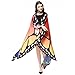 Produktbild Junjie Damen Flügel Schal,Chiffon Schmetterlingsflügel Schal mit Armband Nymphe Elf Kostüm Zusatz Partei Blau Grün Rosa Orange Rot Himmelblau Gelb Mehrfarbig Größe: 168 * 135cm