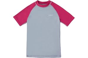 H.MILES HMILES Kids Short Sleeve Rash Vest - Boys Girls UV Swim Top Rash Guard Rashguards Shirt Child Surfshirt Beach T-Shirts Water Sports Swimwear Quickdrying UPF 50+ Pool Workout Sports