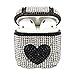 Produktbild Hülle für AirPods, 12shage Bling Luxurious Diamonds Stoßfeste Schutzhülle für AirPods (Schwarz)