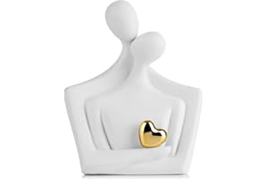 XMGZQ Statua di Coppia Bianca e oro,Regali di Coppia per la Casa,Regalo per Anniversario Coppia,Regali di Coppia Divertenti,Decorazioni Soggiorno Moderno,Centrotavola Design,Centro Tavola Matrimonio Sposi