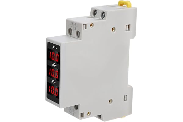 3-fas Amperemeter LED Digital Display DIN-skena Högprecision Amperemätare med Brett Mätområde, Trenddisplay AC80‑500V 1‑100A