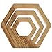 Produktbild Rasch Design Topfuntersetzer aus Holz 3er Set Hexagon | 20cm,15cm,10cm | Massivholz | Kochtopf Untersetzer aus Holz (Esche)
