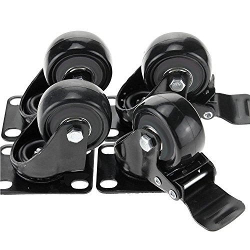 Jazooli 4x Heavy Duty Swivel Castor Räder Trolley Möbel Caster Gummi 200kg 50mm