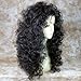 AMAZING SEXY Wild Untamed Long Curly Wig Black Brown Ladies Wigs WIWIGS UK
