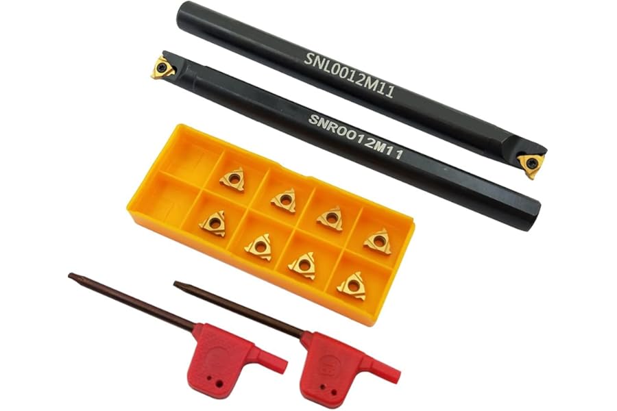 SNR0012M11 + SNL0012M11 Internal and External Boring Bars Turning Tool Holder with 5pcs 11IR A60 + 5pcs 11ER A60 Threading Inserts……