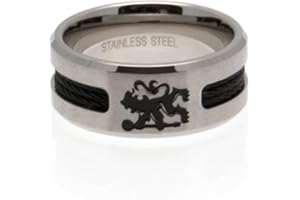 TIRRITO Chelsea FC Official Football Gift Black Inlay Ring (Medium) - A Great Christmas/Birthday Gift Idea For Men And Boys