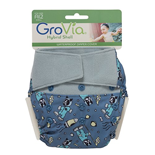 GroVia® Hybrid One-Size Cloth Nappy Shell, Hook & Loop, Astro