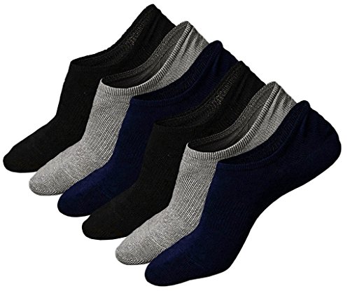 Mens No Show Trainer Socks Invisible Non Slip Athletic Cotton Ankle Crew  Socks, 3/6 pairs