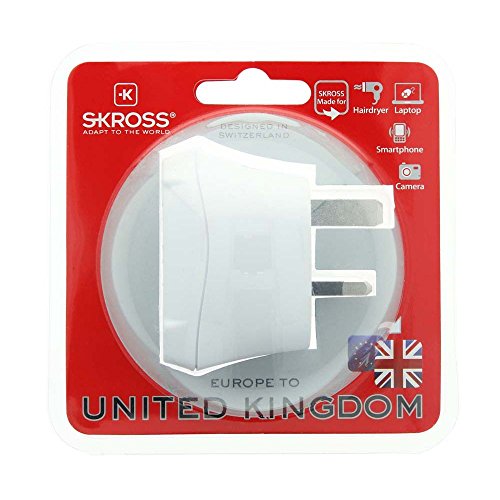 SKROSS® Country Adapter Europe to UK: Reiseadapter für Reisen aus Europa in Länder, die den britischen Standard verwenden - 6