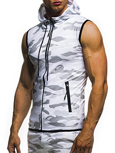 LEIF NELSON GYM Herren Fitness Weste Trainingsweste Camouflage 04-70061 - 2