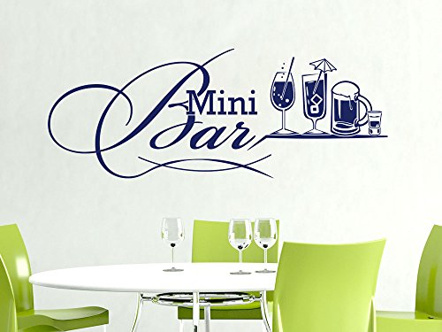 Wandtattoo Wandaufkleber Tattoo Sprüche für Küche Mini Bar Getränke Glas (79x30cm // 041 pink)