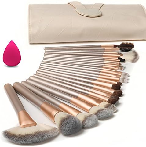 Makeup Brushes, MissSpicy Professional 24 Pcs Make up Brush Set Kabuki Foundation Blending Blush Contour Concealer Eye Shadow Face Lip Brush for Applying Liquid Powder Cream with Beauty Sponge Blender