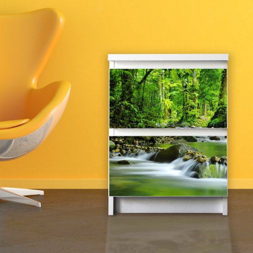 Motivsticker banjado für IKEA MALM Kommode 40×55 cm mit Motiv: Rauschender Bach - 2