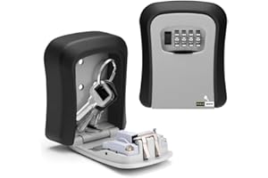 PURJA WHITE - Key Safe Wall Mounted, Medium 85 x 119 x 36 mm, Outdoor, Mounting Kit, for Home Office Industries Vehicles, Black & Silver(hard plastic)