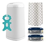 Angelcare® Dress-Up Starter-Set: Windeleimer + 2 Nachfüllkassette + Dress-Up Bezug Elephants