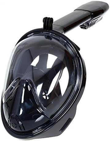 Snorkel Mask Full Face 180 Degree View Breathing Diving Swimming Free Breathing Design With Anti Fog in Water for Adult and Children (Black, L/XL)
