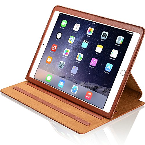 KAVAJ IPad Air 2 Ledertasche Case Hülle „Hamburg“ Für Das Apple IPad Air 2 Cognac Braun Aus Echtem Leder Mit Standfunktion In 5 Winkeln. Dünnes Smart Cover Als Edles Zubehör Für Das Original IPad Air 2 - 4