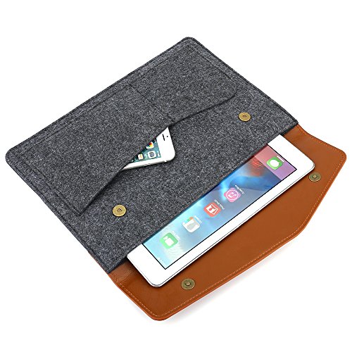 SiYear 9-10 Zoll Filzhülse, tragbare tragende schützende Filz-Abdeckung mit Filz-Aufbewahrungsbeutel-Beutel für Apple All-neues iPad 9.7 2017, iPad 1/2/3/4, iPad Luft / Luft 2, Samsung-Galaxie-Vorsprung S3 und mehr - 5