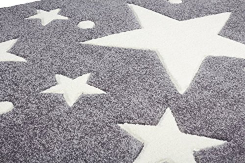 Kinderteppich Happy Rugs STARS silbergrau/weiss 120×180 cm - 2