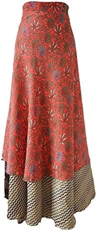 Long Boho Hippy Gypsy Skirt, Beach Sarong or Dress. Wraparound &amp; Reversible.