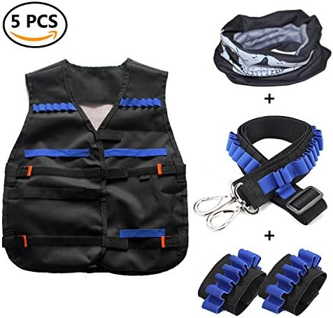 Tactical Vest Jacket Kits for Nerf N-Strike with 1pcs mask + 1pcs Shoulder Strap + 2pcs Hand wrist band