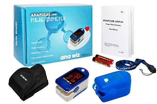Finger Pulse Oximeter With LED Display (Includes Carrycase, Batteries and Lanyard)