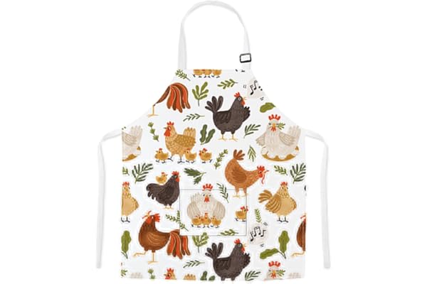TRYTUTRY Tablier pour enfants avec bretelles réglables, tablier mignon pour enfants avec poches pour les tout - petits cuisson peinture