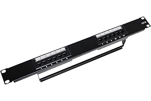 VIVOCH 1U 12 Ports Cat5E Unshielded Wallmount or Rackmount Patch Panel UTP Ethernet Patch Panel with Cat5E Adapter Patch Panel