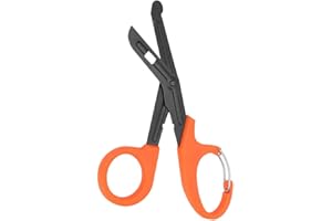 HZTYYIER Forbici mediche, cesoie EMT e trauma, cesoie in titanio per fasciatura 7.2 '' Bent nero per infermieri, studenti di medicina, pronto soccorso (arancia)