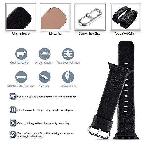 Fullmosa Compatible Correa Apple Watch 42mm 38mm Cuero 15 Colores Correa para Apple Watch iWatch Serie 3 Serie 2 Serie 1 Negro 42mm reviews Fullmosa Compatible Correa Apple Watch 42mm 38mm Cuero 15 Colores Correa para Apple Watch iWatch Serie 3 Serie 2 Serie 1 Negro 42mm