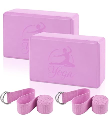 EXERZ Yogablokken, 2 stuks, gymnastiekstenen met hoge dichtheid, EVA-schuim, comfortabele fitness-yogabesten, antislip, lichtgewicht en reisvriendelijke pilatespraktijk