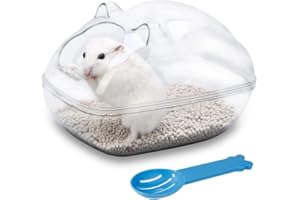 Bebester Hamster Sand Bath Transparent Hamster Bath Scoop Large Set Cage Accessories, Hamster Cagefor Hamsters Mice Lemming Gerbils or Other Small Pets