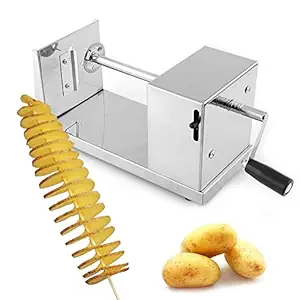 MOHAK Manual Stainless Steel Twisted Potato Slicer Spiral Vegetable Cutter French Fry