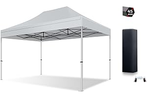 Actiexpress Tente Pliante Barnum Pliant Tonnelle Professionnelle 3X4.5 Structure en Aluminium 45mm Toit 450g/m² qualité professionelle (Gris,3X4,5)